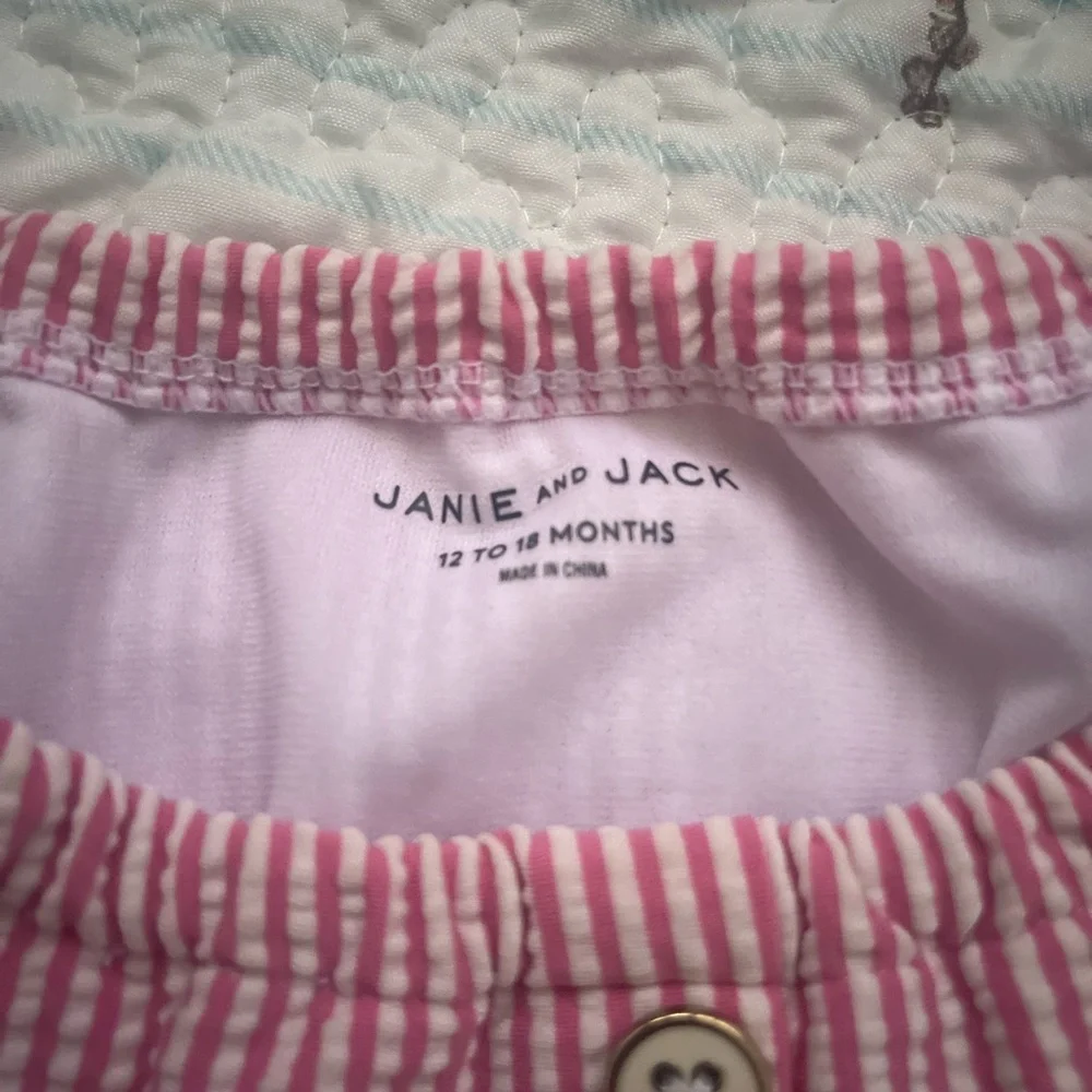 Janie and Jack Seersucker Striped Two Piece Swimsuit